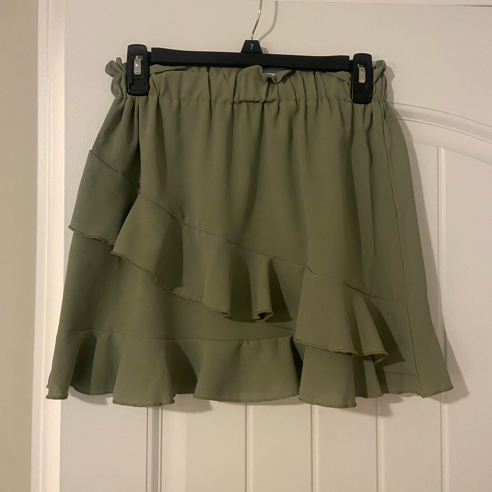 Green Ruffle Skirt